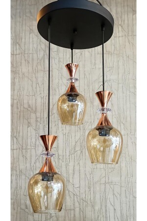 مصباح العجلة ثلاثي MNZ النحاس طوليب العسل الزجاج المعدن القنابل القابضة KAFKAS271 - TREND