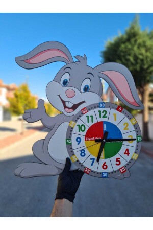 أرنب لطيف من قِبل (MNZ) موضوعيّة (مونتيسوري) غرفة الأطفال ساعة جدار تعليمية - Karbonsoft