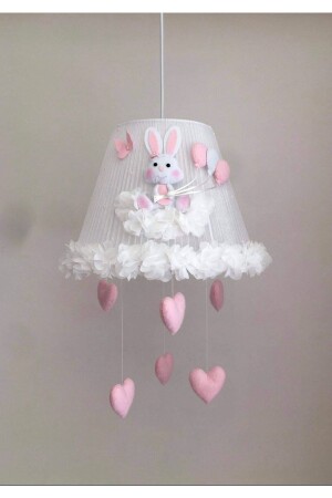 غرفة الأطفال من طراز MNZ صانع الأرنب الأبيض الضوء الوردي القلب الأرنب الأرنب - Keçeli parti hayalleri