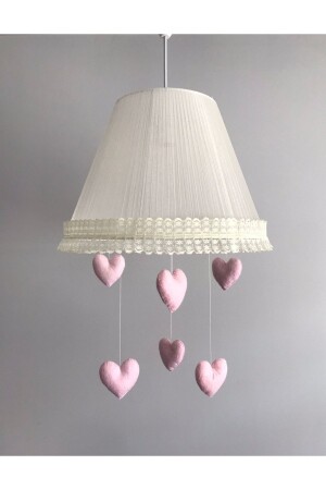 غرفة الأطفال من قِبل (MNZ) صمام الكريم المُصطفوفة بالخفيفة الوردية القلب الكريمالمُصطفوفة القلب - Keçeli parti hayalleri