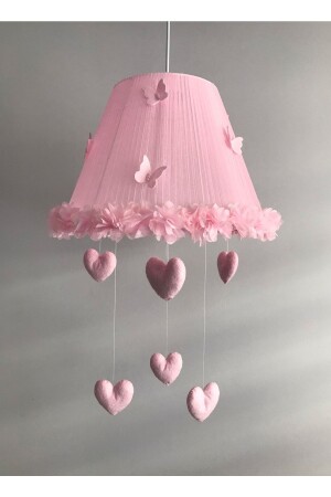 غرفة الأطفال من طراز MNZ - صانورة الزهرة الوردية الزهرة الوردية قلب الوردية الفراشة - Keçeli Parti Hayalleri