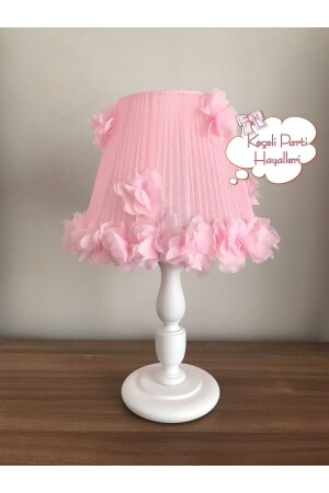 ظل مصباح الأطفال من نوع MNZ مع زهور التول الوردي - Keçeli Parti Hayalleri