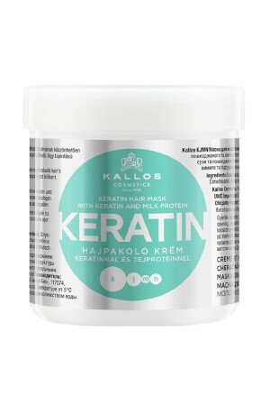 قناع الشعر MNZ- Keratin 500ml مع كيراتين وبروتين الحليب الشعر المألوف المألوف المعدل الكيميائي - Kallos Cosmetics