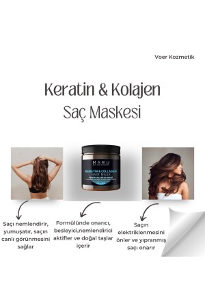 قناع مراقبة الشعر MNZ- Keratin & Collagen 500 مل - Maru