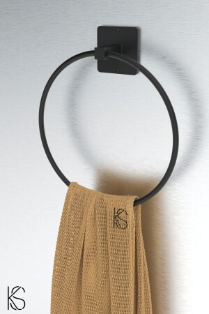 MNZ- مربع الملصق الأسود الدائرة حامل المطبخ الملتصق معقلب رف المطبخ - Kilinç Store