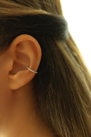 غضروف من حلقات MNZ مع حجر أبيض - الورود KP-0281 - By Barun Silver