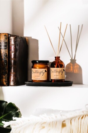 شمعة ورائحة فانيلا ذات رائحة من MNZ مع علامة Kraft - Lalezen Home