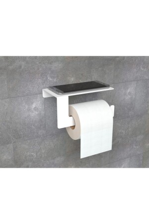 حامل ورق غرف التواليت من طراز MNZ مع رف الهاتف المعدني - Kraker