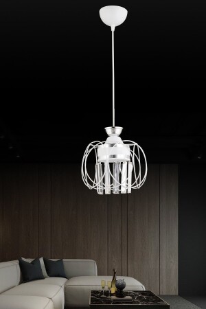 مُصباح مُعلّق من MNZ - صمامٌ أبيضٌ واحدٌ صافيرٌ أصفرٌ بُرَّةٌ من الكريستال الحجر الفاخرة الشن - Kraliçe