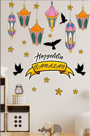 (MNZ-مرحباً بكم في شهر رمضان) (مصباح النور الملونة (مصباح اللقاء الطيور المزخرفة للصورة - Kt Grup