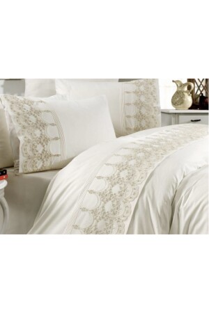 MNZ- الفرنسي Lace Fabella فاخرة غطاء غطاء غطاء مجموعة VY1616 - Çeyiz Bahçesi