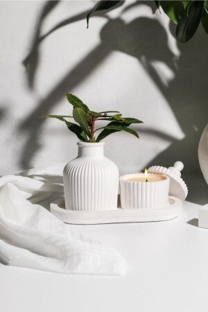 شمعة ووعاء من طراز MNZ مع مقعد - Lalezen Home