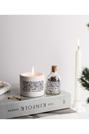 شمعة من الخرسانة MNZ & ملاءات مع علامة نمط ليبارد - Lalezen Home