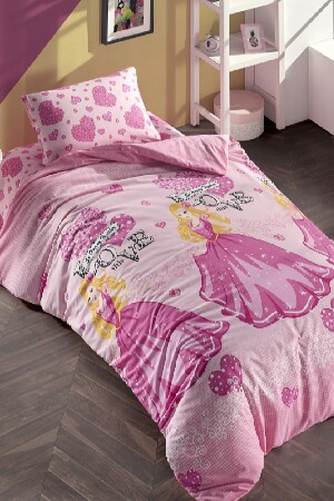 مجموعة ملابس السرير للفتيات من نوع MNZ مع الأوراق المطوية، الأميرة وحيدة الحجم - LaLiva