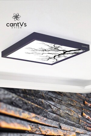 MNZ-خشب الأنتراكيت إطار السقف LED 60x60cm إضاءة لوحة الشنابل غرفة المعيشة غرفة النوم 6500k الأبيض cantvsantrasit11 - cantVs