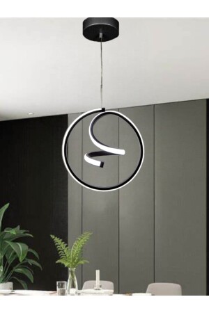 مصباح معلق مودرن من MNZ LED شمعية سوداء القضية البيضاء الضوء الكوكبية أدت شمعية - Renkoled Aydınlatma