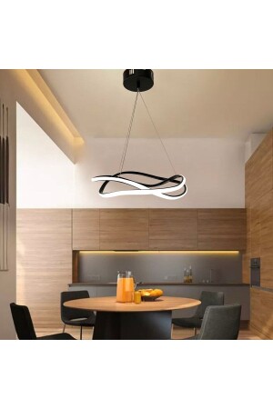 مصباح معلق MNZ الحديثة أسود ضوء أبيض LED شمعة موجة أدت موجة شمعة - RSCOLLECTIONS