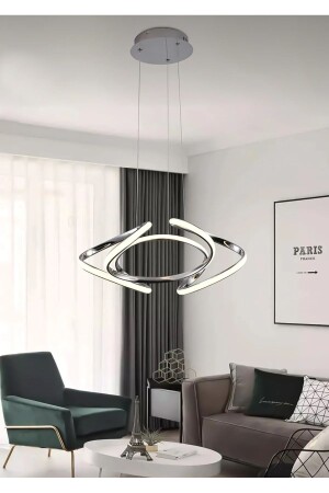 مصباح معلق MNZ الحديثة Leggero Led Chandelier Chrome 35 سم قطر - Burenze