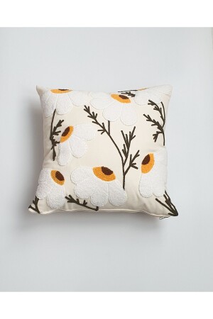 (MNZ) - رمي غطاء وسادة (Linen Daisy Pattern) - Ren