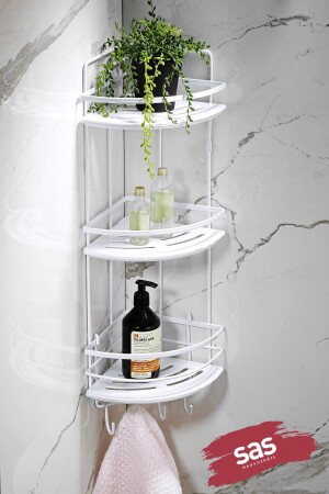 MNZ-الملصق على مدى الحياة من البلورات المقاومة للصدأ رف الحمام منظمة الشامبو حاملة LK-03 BBBK - Sas Haus