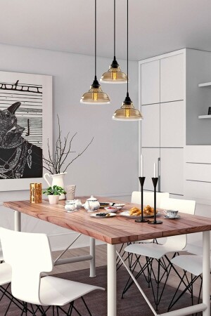 النموذج الخاص MNZ ثلاثي الأسود الدائري عصري مدخن الزجاج معلق مصباح شمعة LMBDR3507SYH - Lambadar