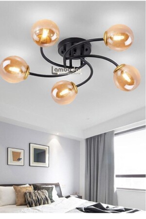 MNZ-الفخامة النموذج طلاء الخمس قطع سوداء عصرية عسل الزجاجي الشنارة LMBDR35093 - Lambadar