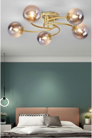 MNZ-الفخامة نموذج طلاء الخمس قطع الذهب عصرية الدخان الزجاجية الشنارة LMBDR35093 - Lambadar