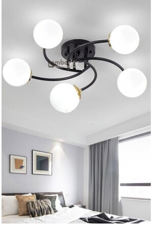 MNZ-الفخامة نموذج طلاء خمسة قطع أسود عصرية الزجاج الأبيض الشمعة LMBDR35093 - Lambadar