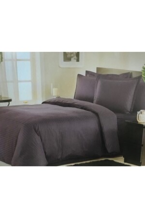 MNZ-خط مزدوج مشبك سطيني غطاء غطاء مجموعة أنثرايت lnant_7452 - Özdilek