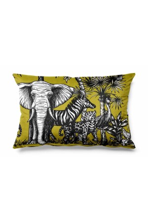 MNZ- مستطيل Loxodonta نمط مضاعف الجانب طباعت السويد رمي وسادة غطاء - Pilloveland