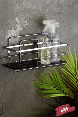 MNZ-الملصق على مدى الحياة رف لا يصلح الموضة الموضة المرتبطة بالحمام حاملة الكروم الأسود Lş-01 Ks - Sas Haus