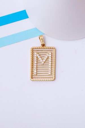 MNZ-النساء الحجر الأصفر حرف M حبل الذهب العنق 14 كيرا HRFKLYUCTLTSLM - Bayar Gold