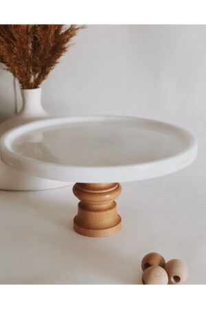 مرفق عرض من الرخام عميق من MNZ مع ساق خشبية madas120 - Madas Desıgn