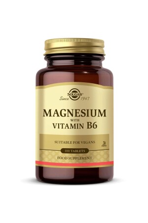 MNZ- Magnesium مع فيتامين B6 100 حبوب منع الحمل 6704 - Solgar