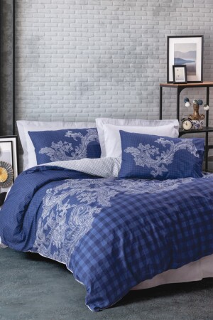 MNZ- Masculine Double Duvet Cover Set بيتسي البحرية الزرقاء 1815p - Cotton Box
