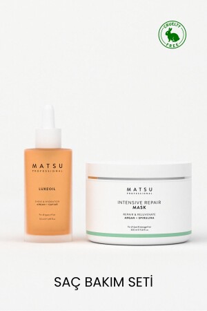 قناع MNZ- مكثفة الإصلاح و زيت الأرجان لكسيويل مزدوج الميزة الإعالة المعدلة للشعر المتضرر - Matsu