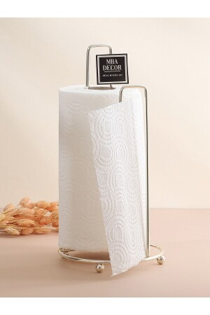 حامل منشفة ورقية من الفضة من نوع MNZ تصميم أرنغونومي أجهزة المطبخ الحديثة لوازمة طاولة من نوع فولاذ المقاوم للصدأ حامل من - Mba Decor Metal Bending Art