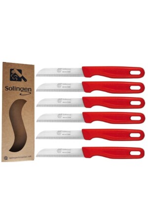 سكاكين الفاكهة المطبوعة من MNZ (مفتة) حمراء (ست قطع) MBD001-01 - Solingen