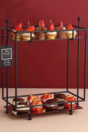 MNZ-مستطيل الأسود المرآة القهوة الجانب عرض هدية ديكورات العلاج منظمة MDF الخشب 40 سم PTSSHYGLD - mba decor metal bending art