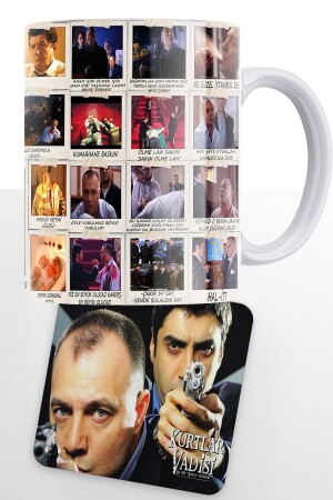 MNZ- وادي الذئاب سليمان تشاكر المشهد والخطوط طباعة كوب البورتسلاين و MDF Coaster rmz1590 - remonz