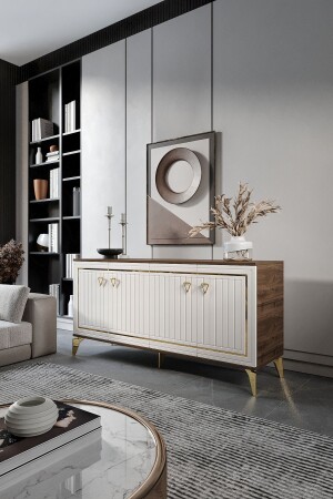 من المجموعة من المواصلات المنسيقة من فئة MNZ MDF Mebrane Cover Ecru Walnut KNS1001 - Mapa