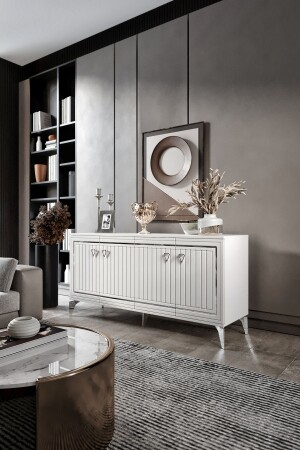 منازل من فئة MNZ MDF Mebrane Cover الفضة البيضاء KNS1001 - Mapa