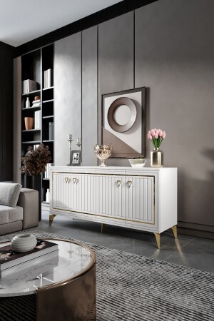 منازل من الطبقة من MNZ MDF Mebrane Cover ذهب أبيض KNS1001 - Mapa