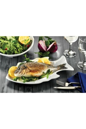 MNZ-أسماك نمطية البيضاء خدمة لوحة حرارية Melamin Evren الأسماك خدمة لوحة حرارية Melamin - Evren