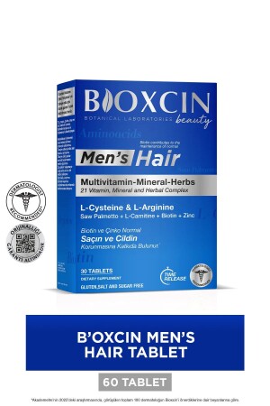MNZ- Men Hair 30 Tablets - L Arginine Biotin Saw Palmetto L Carnitine Zinc L Cysteine Keratin Copper Iodine - Bioxcin