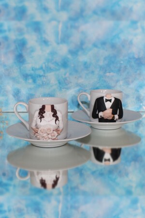 MNZ - كوب قهوة العروس والعريس MEOW117 - Meow Art Design