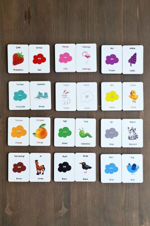 بطاقات استخباراتية من الخشب من نوع MNZ تطابق لعبة لعبة اللغز الخشبية (ألوان) - Metafortoys