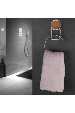 MNZ-خشب نمط سحرية تصحيح سحرية لزجة كروم دائرة حامل المصففة MGK-707W - Okyanus Home