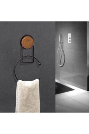 MNZ-خشب نمط سحرية تصحيح سحرية لزجة أسود مستديرة حامل المصففة MGS-707W - Okyanus Home