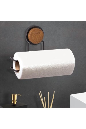 MNZ-خشب نمط السحر تصحيح السحر لزجة ورقة سوداء حامل المناشف MGS-709W - Okyanus Home